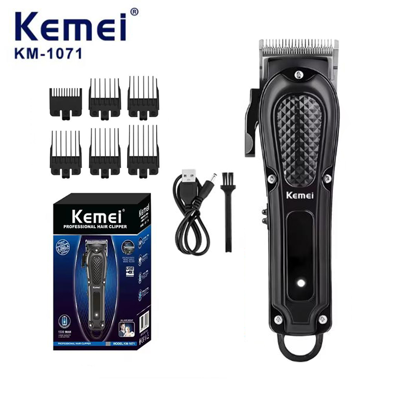Power Xchange Tools - เครื่องตัดผมไฟฟ้า Kemei KM-1071 แบบชาร์จไฟได้ ไร้สาย สำหรับตัดแต่งหนวดเครา