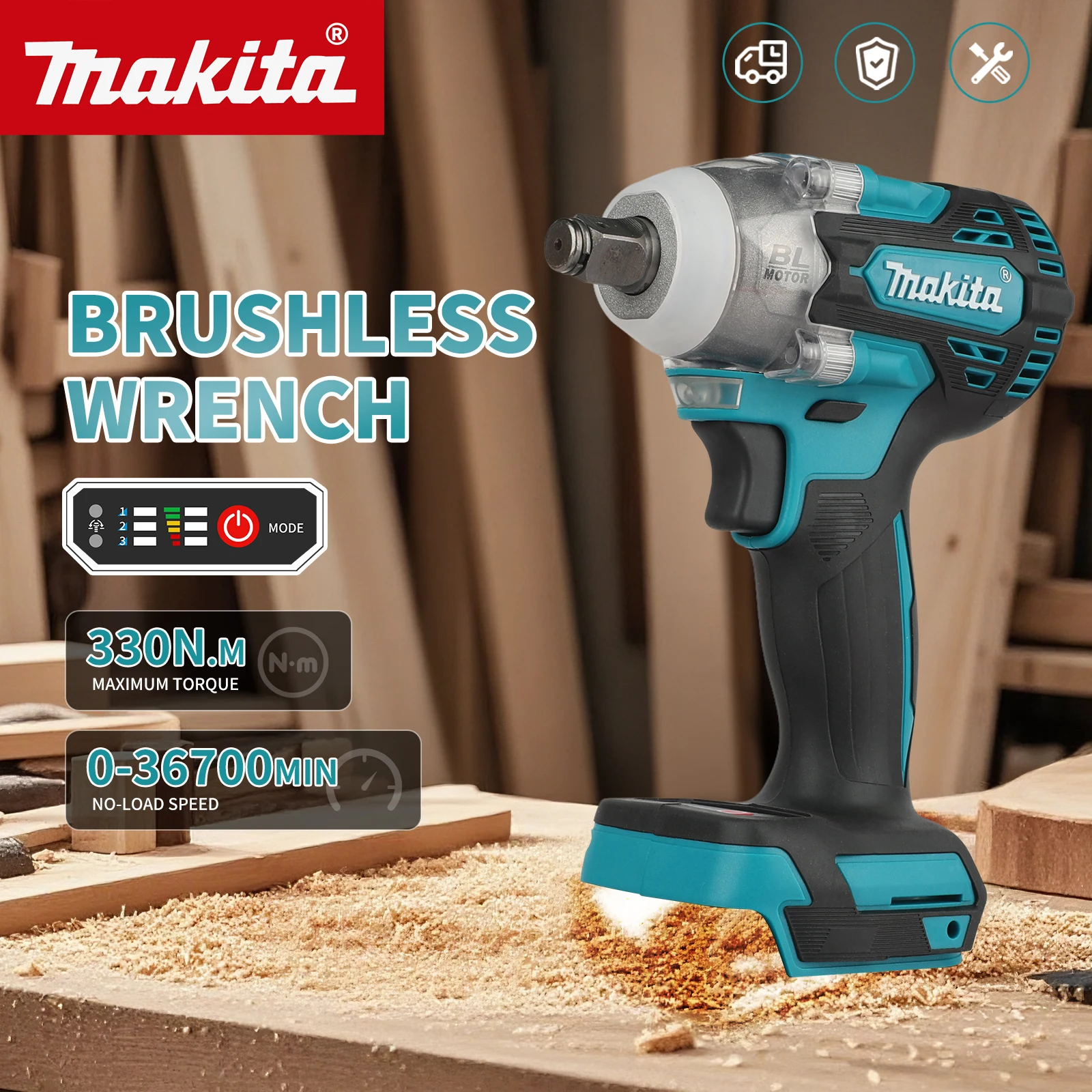 Makita Drill Dtw300 - สำหรับเครื่องขันน็อตกระแทกไร้แปรงถ่าน Makita DTW300 ควบคุมความเร็ว 4 ระดับ